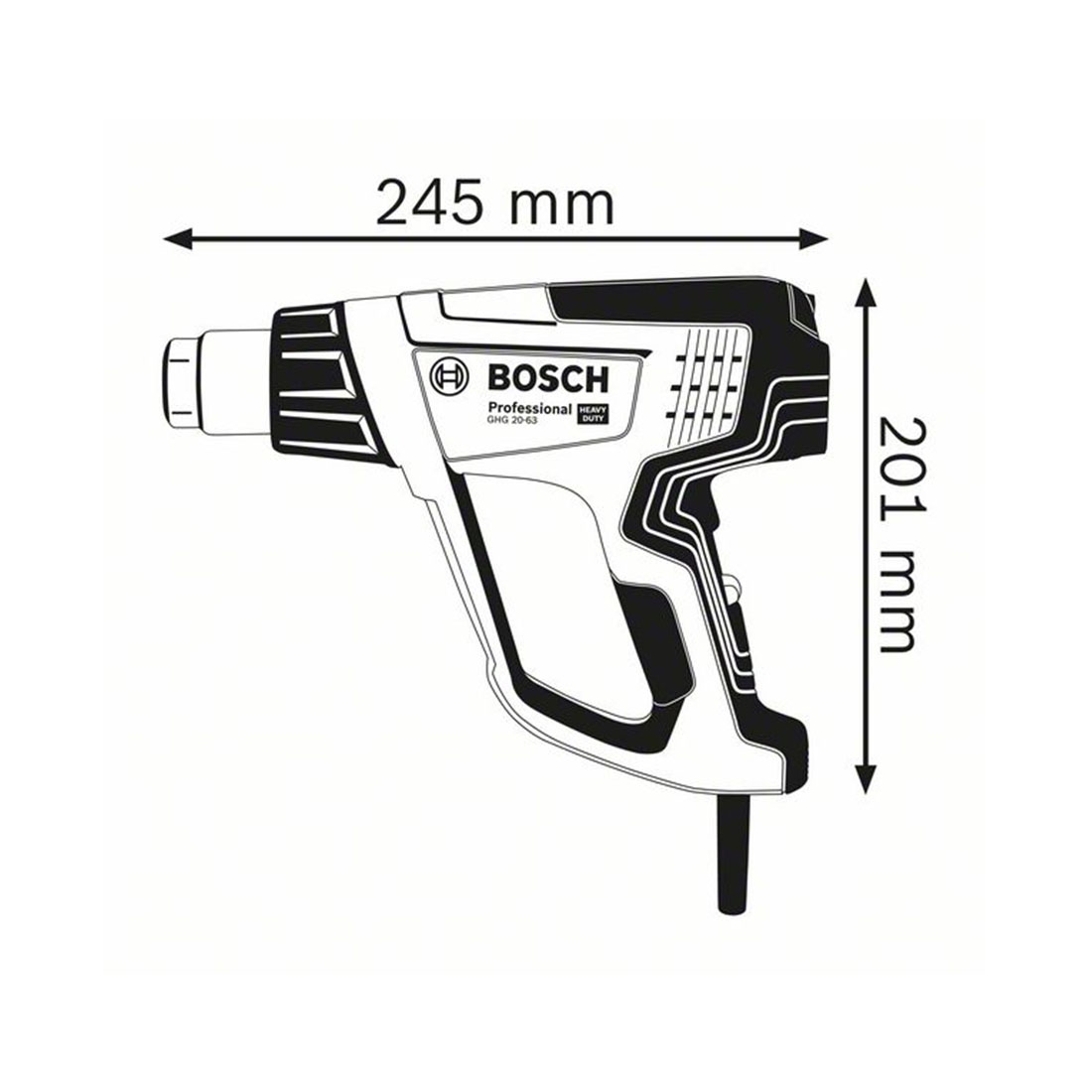 Bosch Heißluftgebläse GHG 20-63 (CH) (0 601 2A6 230)