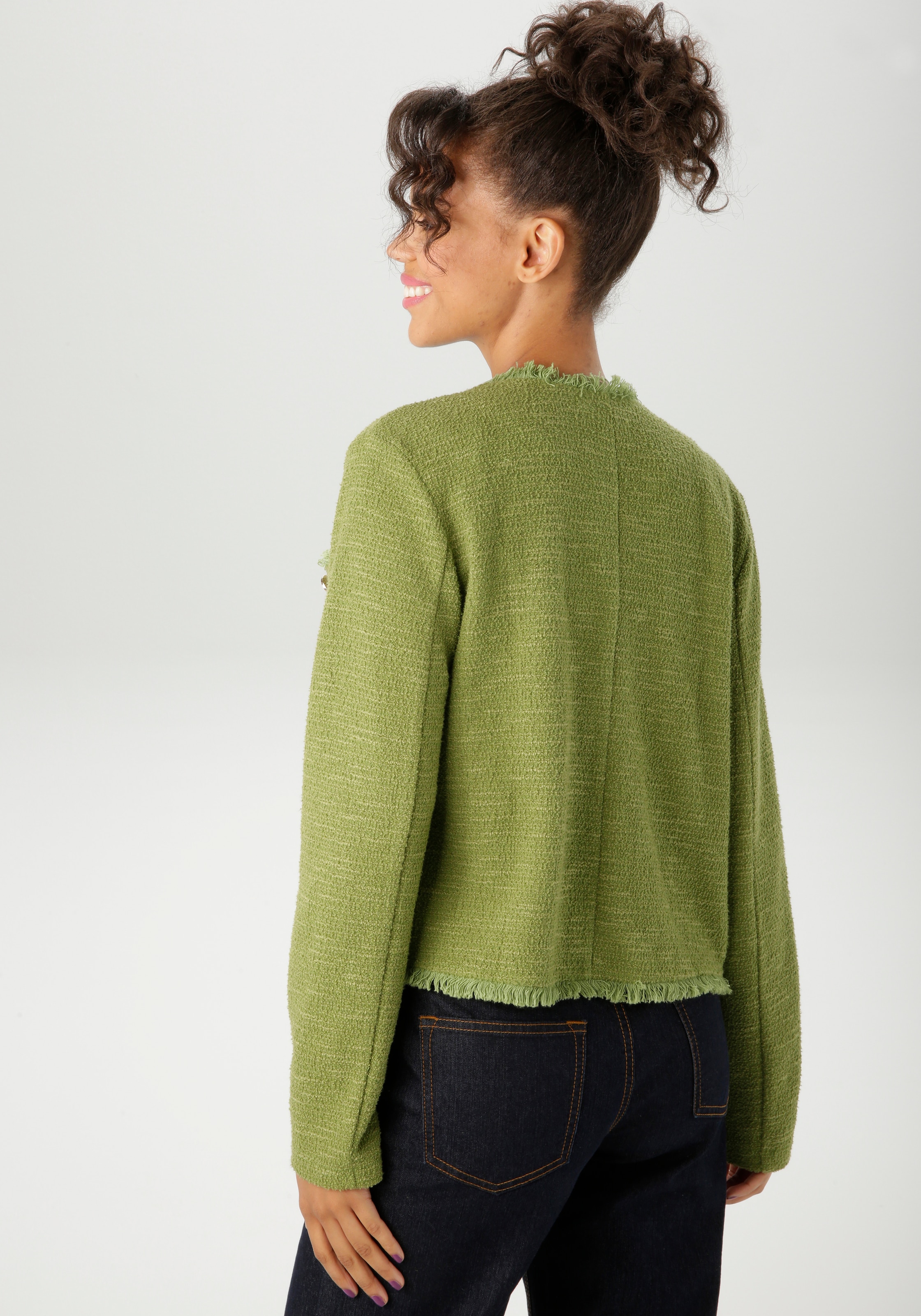 Aniston CASUAL Kurzjacke aus meliertem Bouclé-Jacquard - NEUE KOLLEKTION