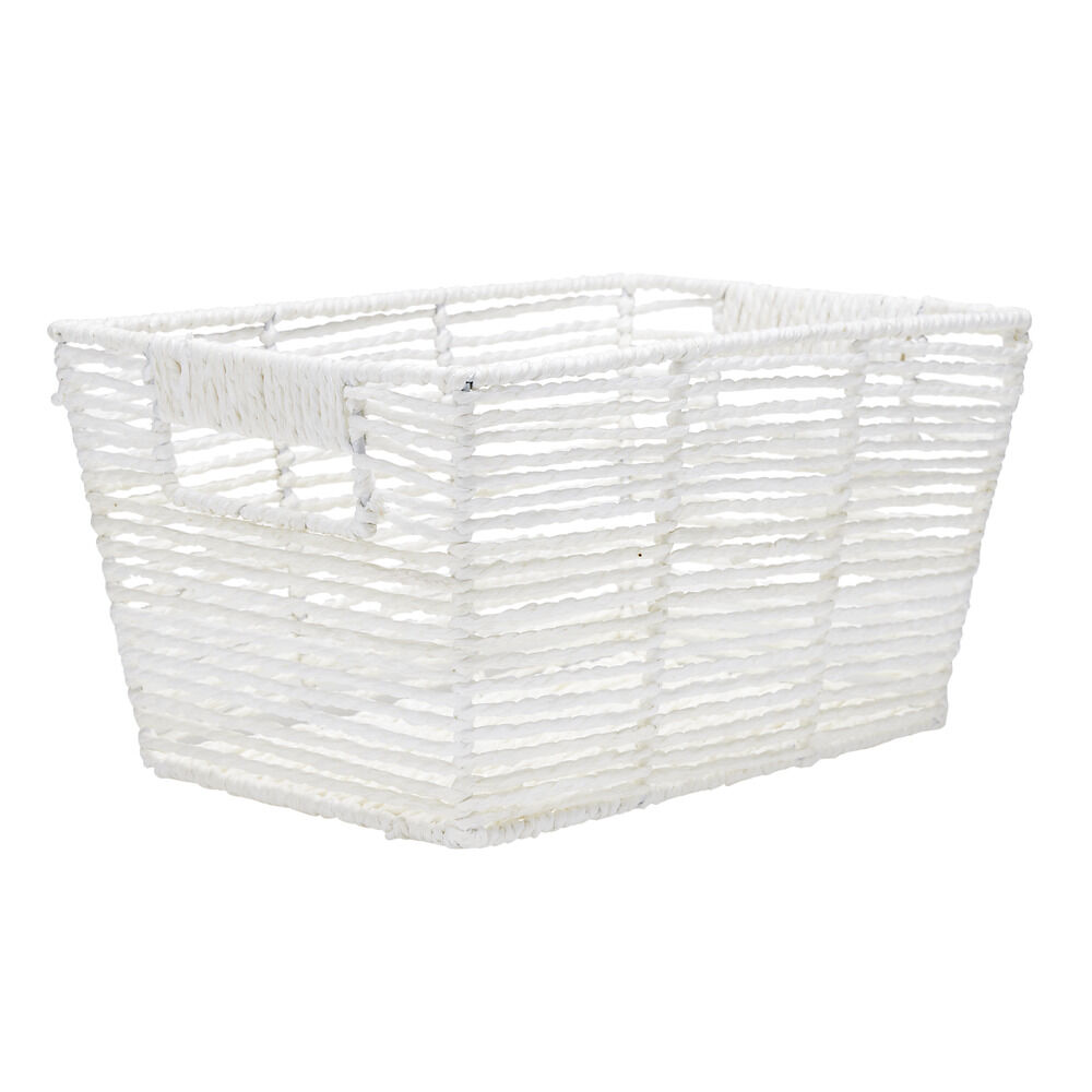 Panière en papier tressé et acier 30x20xH15cm (3 modèles)