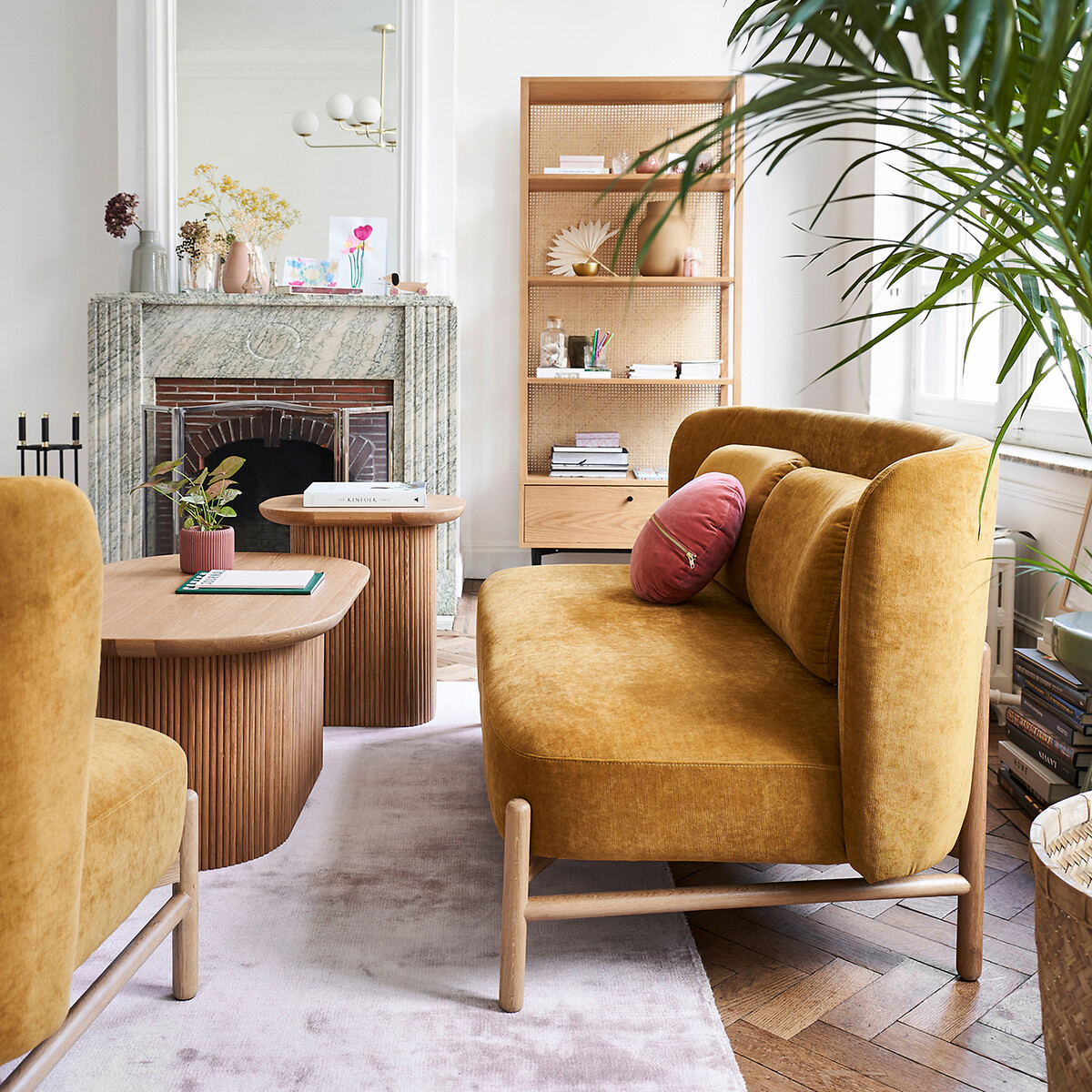 LA REDOUTE INTERIEURS<br>Estante em carvalho e rattan, Noya