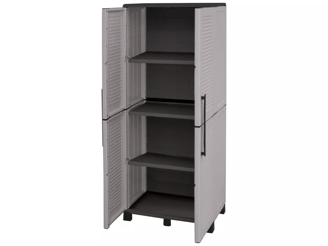 FAMILY Armoire avec étagère réglable gris foncé, 169x68x37 cms.