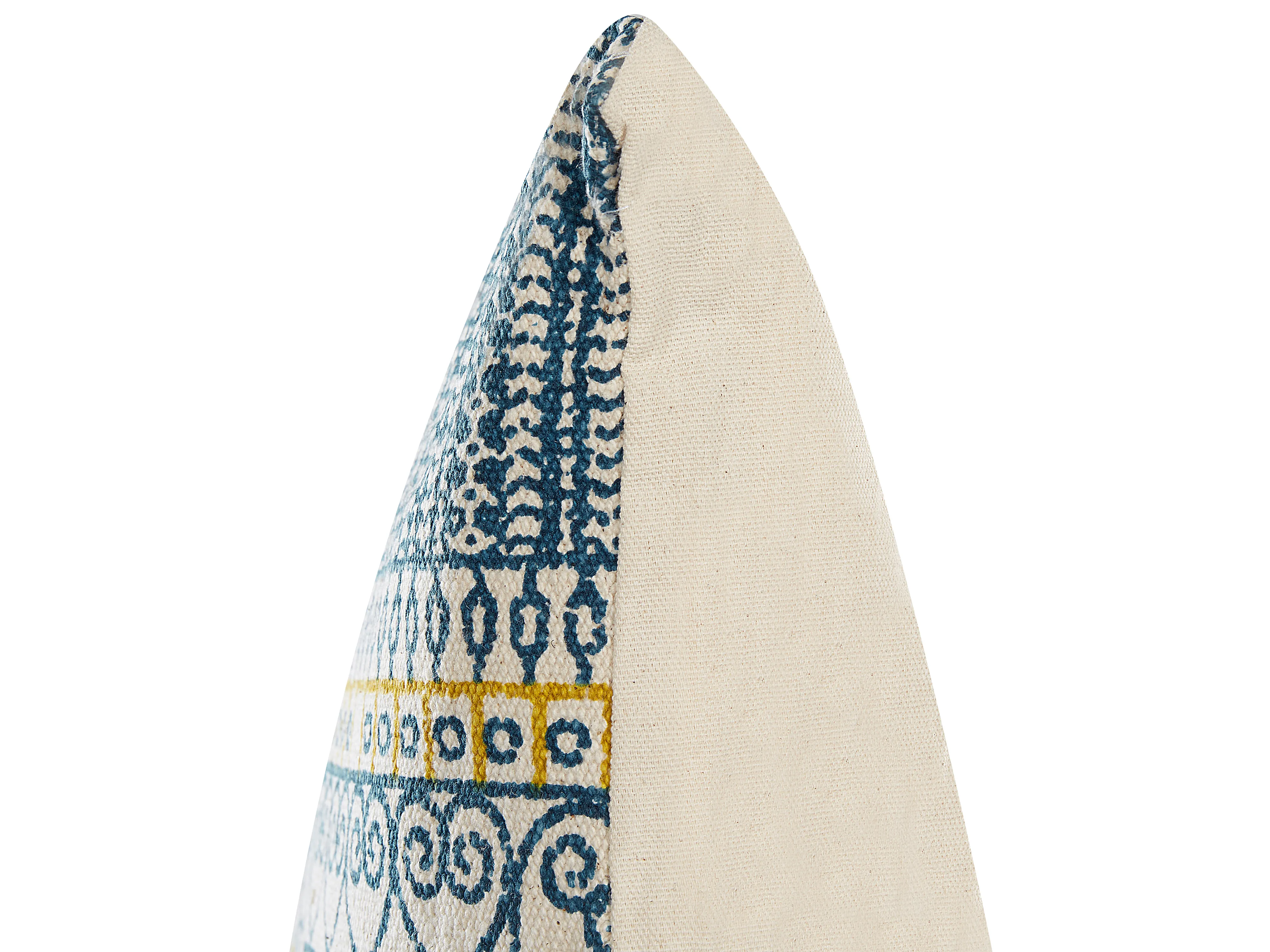 Set van 2 sierkussens SIDI Katoen 50 x 50 cm Blauw geometrisch patroon