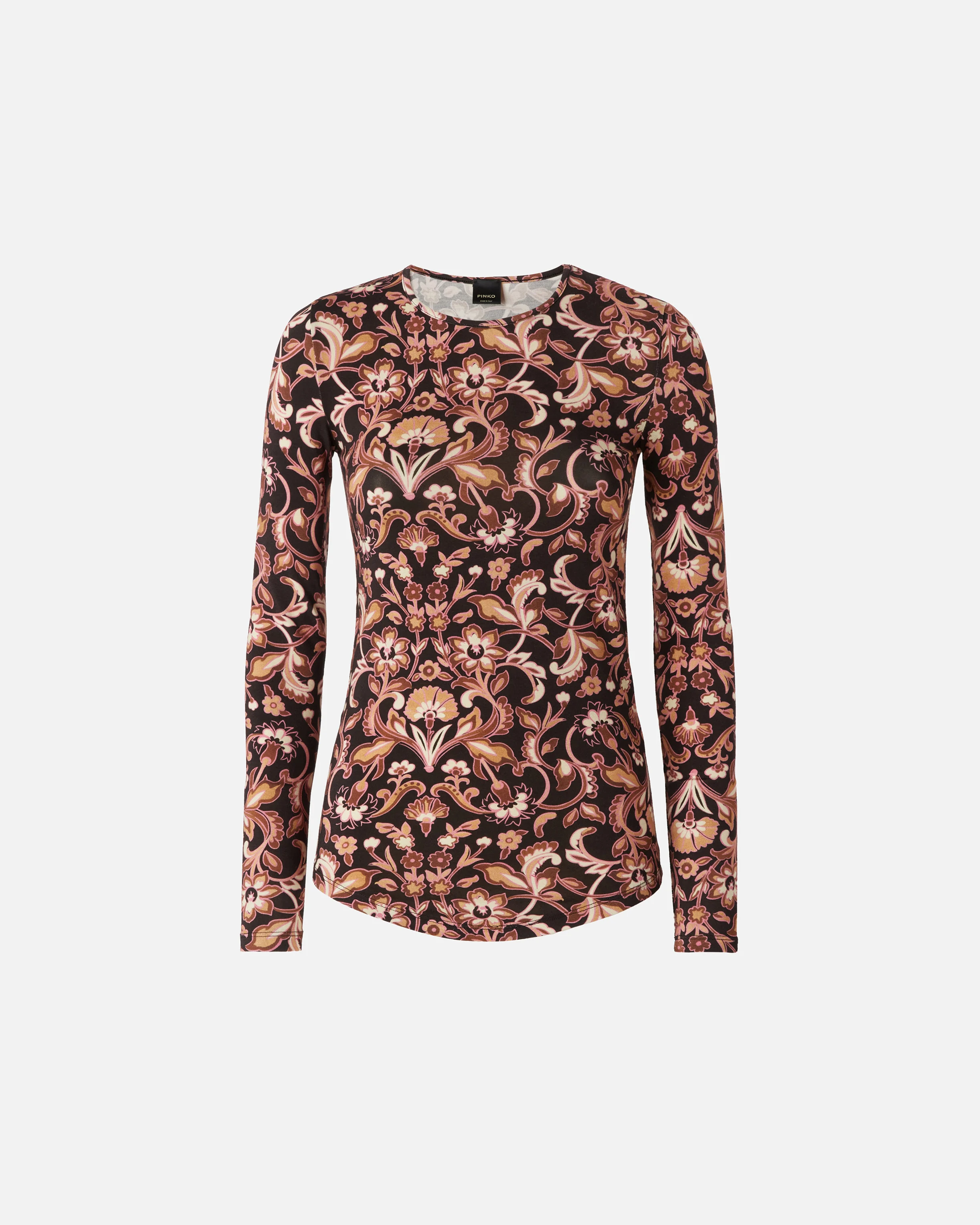 T-shirt à manches longues à imprimé floral | Marron