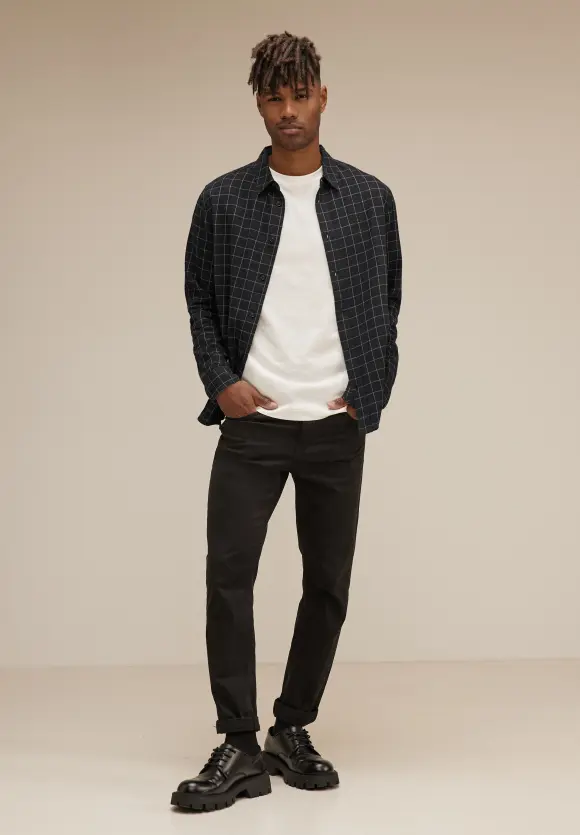 Karohemd in Flannel Optik - Black