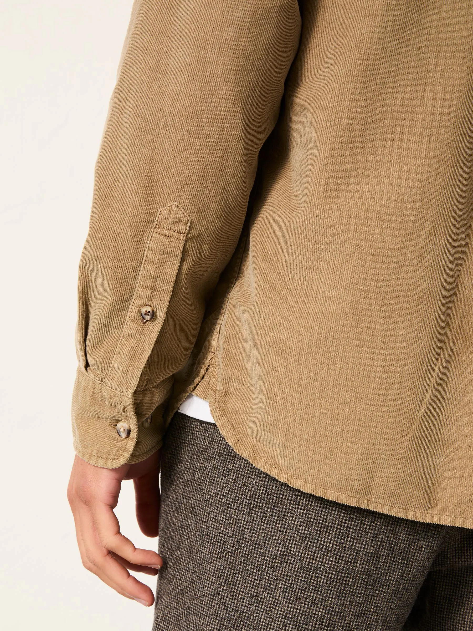 Donker naturel - FatFace corduroy overhemd met lange mouwen