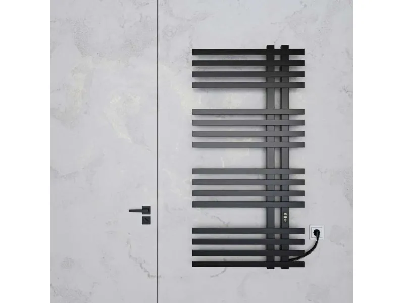 Håndklædestang Kosser Brash 1200x600/16 EL timer sort