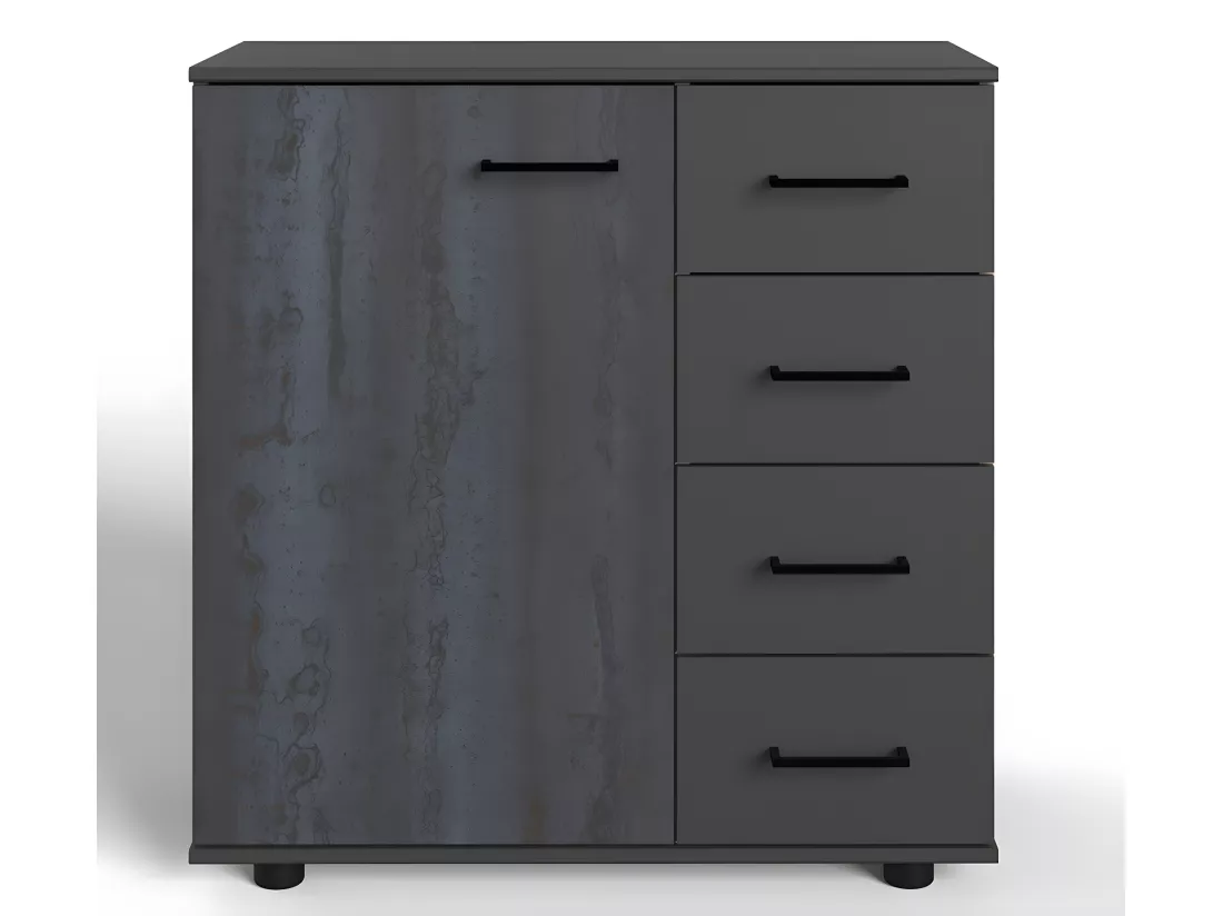 Chambre à coucher complète adulte (lit 160x200 cm Queen Size + 2 chevets + armoire + commode)