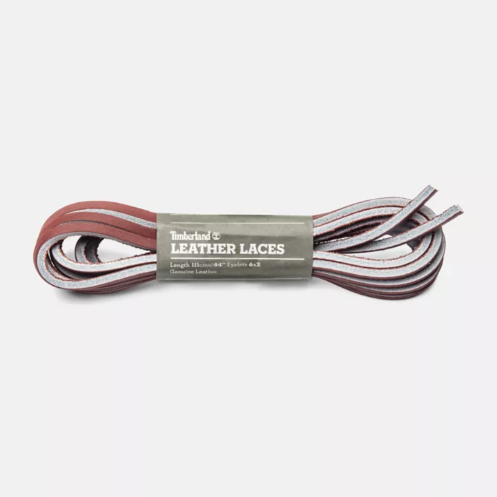Lacets de rechange plats en cuir brut 112 cm (44 pouces) en rouge