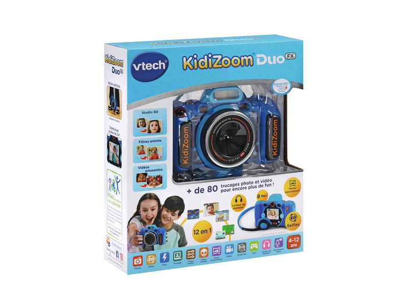 Vtech Kinderkamera Kidizoom Duo FX -FR- Blau Multifunktionale Digitalkamera mit integriertem Blitz