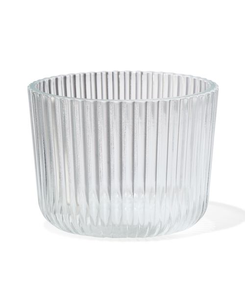 porte-bougie M verre nervuré transparent