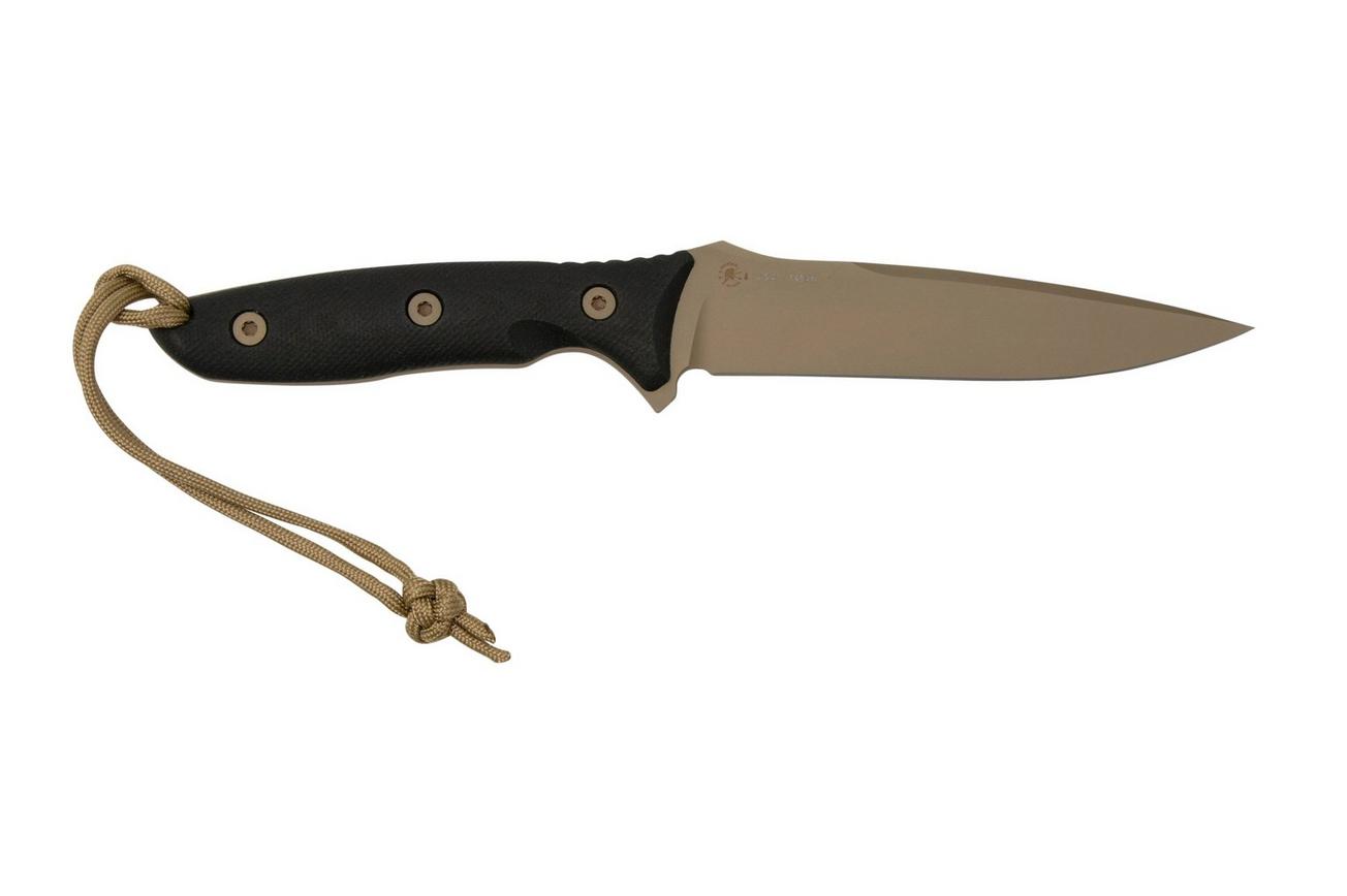 Spartan Blades Moros SB53DEBKNLBK Flat Dark Earth, Black Micarta, Molle-Black Sheath, survivalmes
