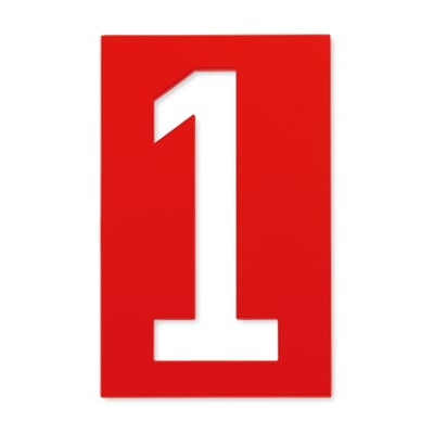 Hausnummer Spiekermann Industrial, Reinrot RAL 3028, B