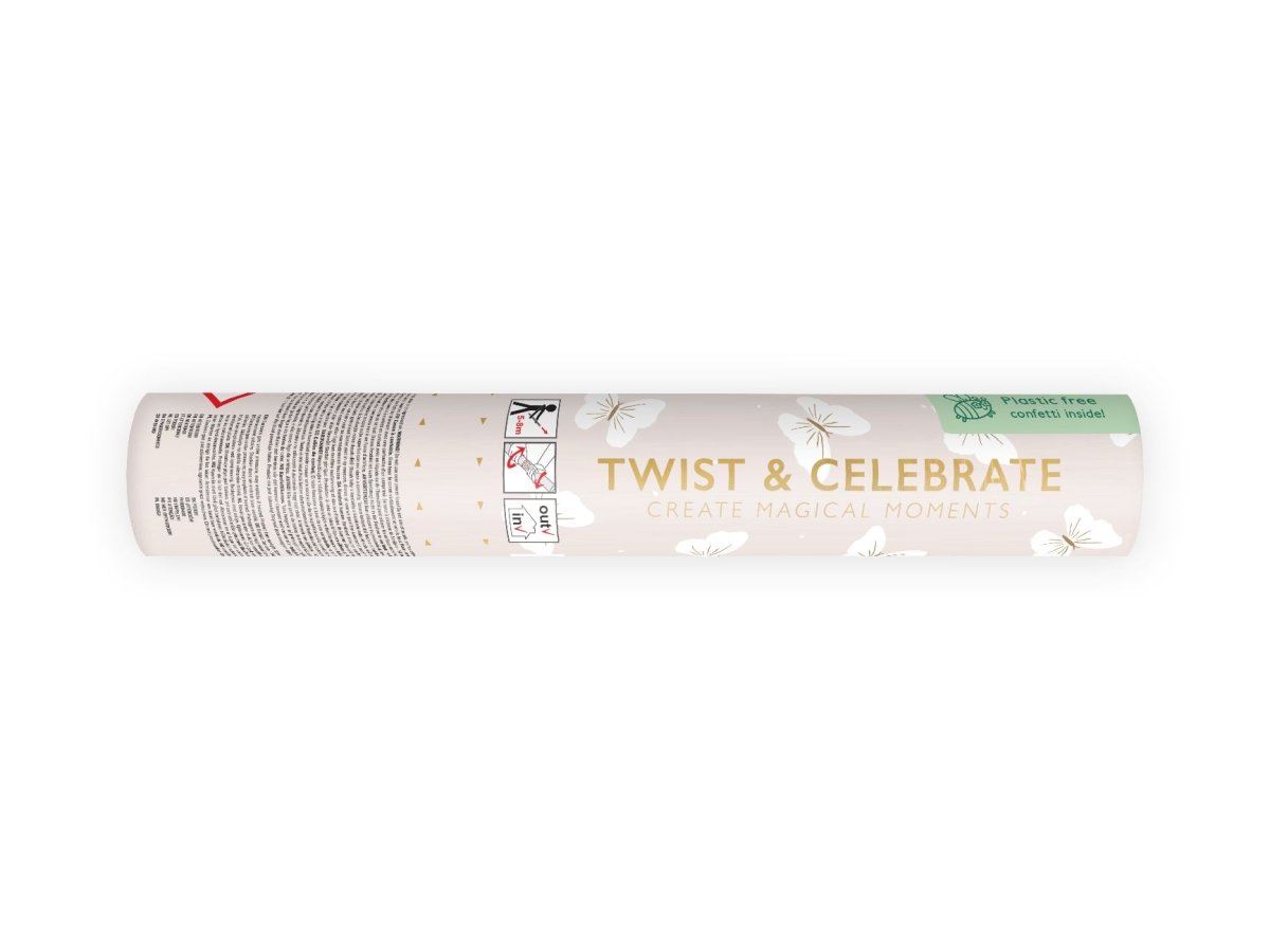 Vlinder Confetti Kanon Wit 20cm