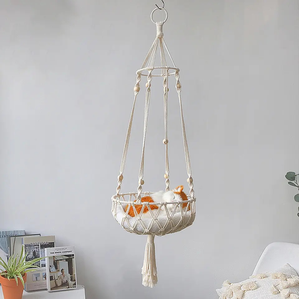 (120x40cm) Boho Katzen Hängematte Markamee Schaukel Hygge Lifestyle Haustier Liege