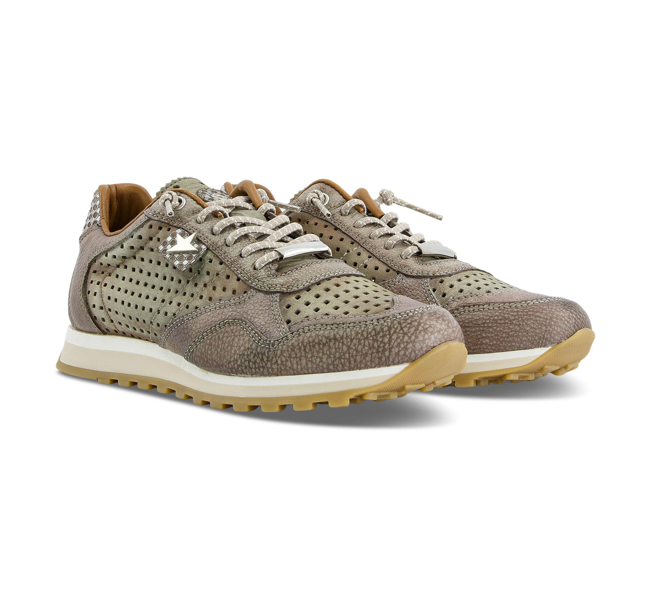 1874 by Walder Sneaker low beige/taupegrau