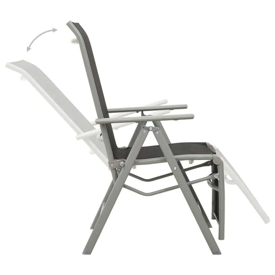 vidaXL - Tuinstoelen - Zilverkleurig - Aluminium - 2 stuks - Verstelbaar