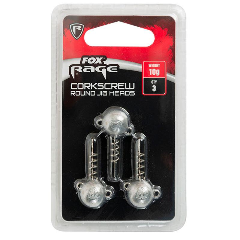 Tëte Plombée Fox Rage Three Pack Corkscrew Jig Heads - Par 3