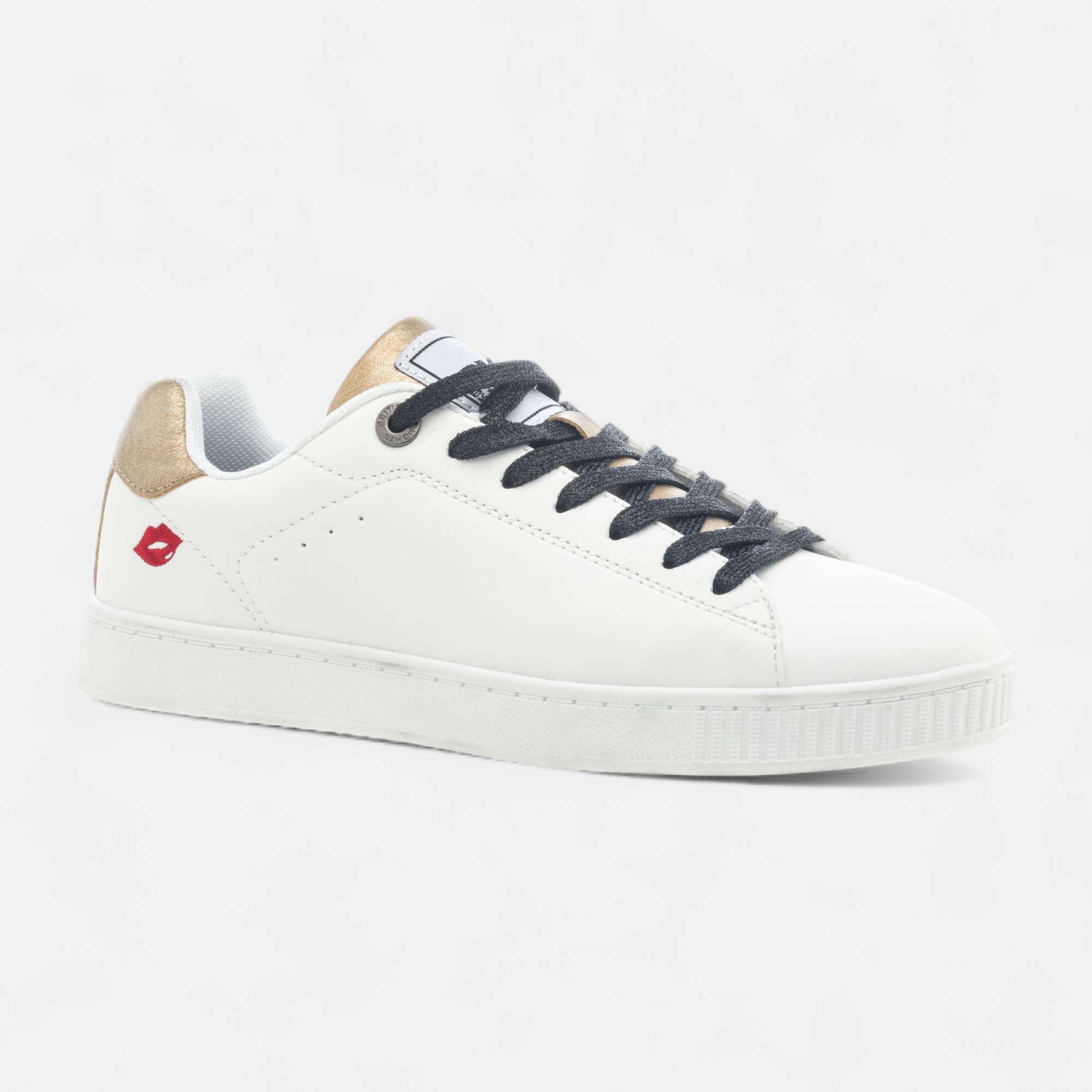 Baskets basses Femme blanc/or