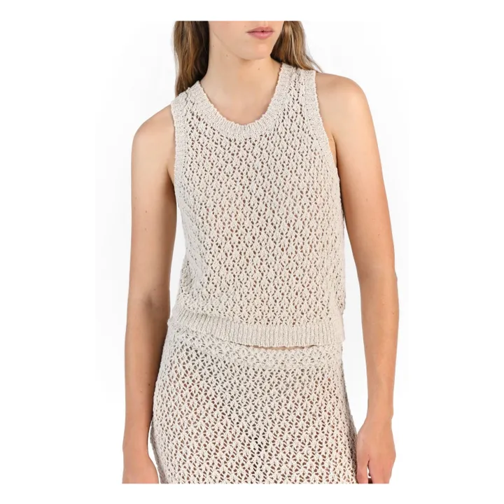 Masscob Pull Sans Manches Tusculum Coton et Lin | Naturel