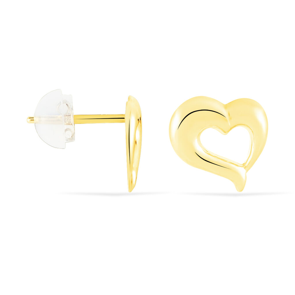 Boucles D'oreilles Puces Anne-maudae Coeurs Or Jaune