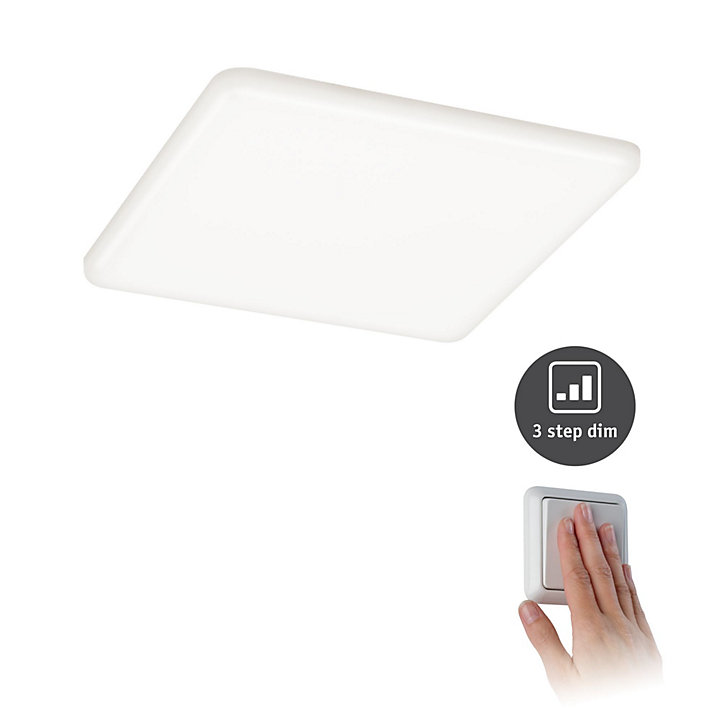 Panneau LED à encastrer Varifit Veluna 1950lm 17,5w IP44 L.18,5 x l.18,5 cm blanc neutre Paulmann transparent