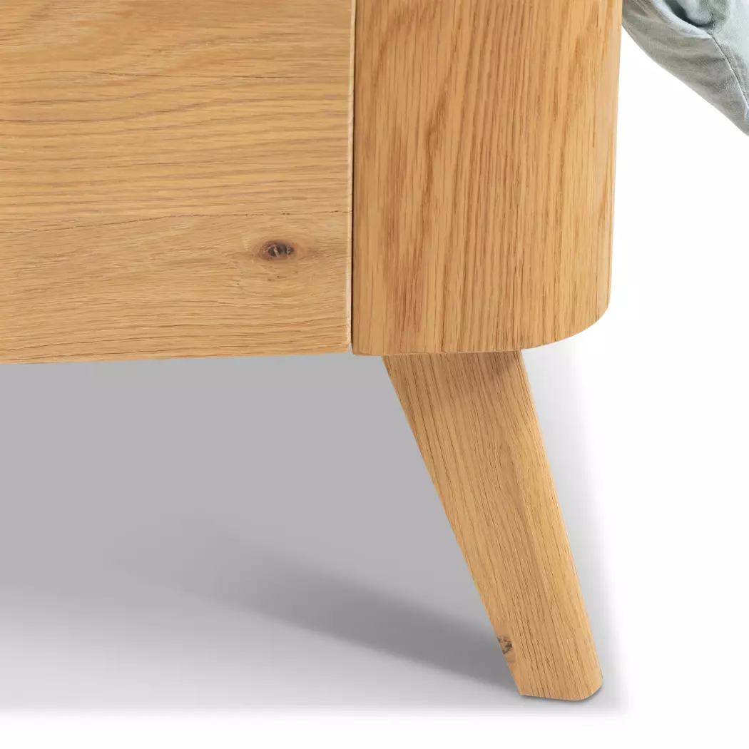 Massivholzbett Oak-Bianco 180 x 200 cm