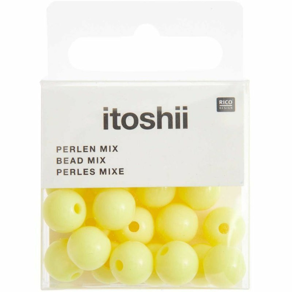 24 perles rondes 10 mm - jaune
