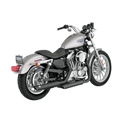 Silencieux Vance & Hines round Twin Slash slip on black mat