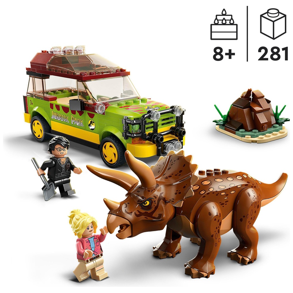 LEGO Jurassic Park 76959 Triceratops Forschungsset Jurassic World mit Spielzeugauto