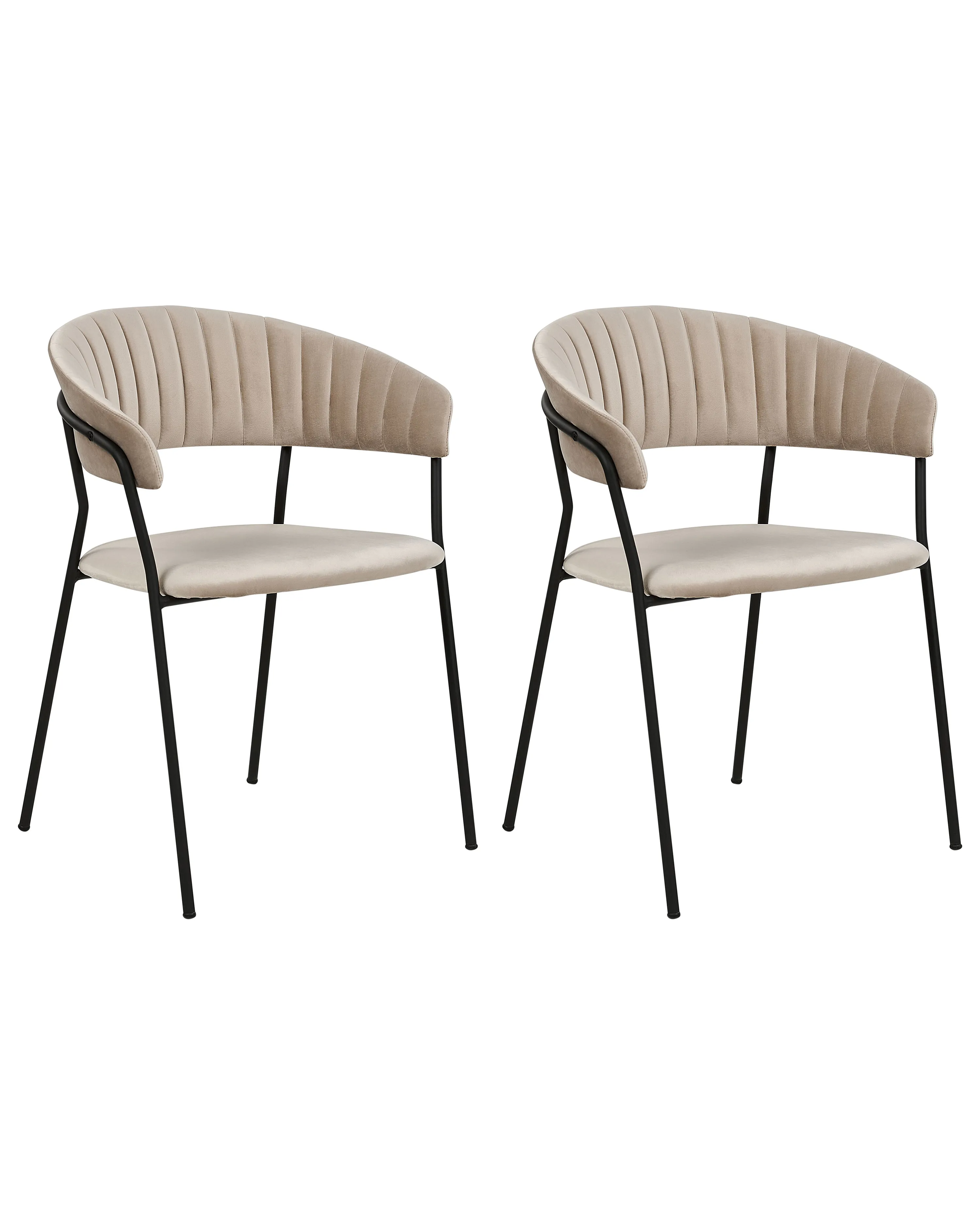 Set van 2 eetkamerstoelen MARIPOSA Fluweel Taupe