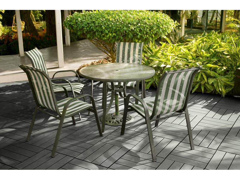 Florco Balkon-& Terrassenplatten WPC hellgrau 30 x 30, 6 St Bodenplatte aus Holz-Kunststoffgemisch