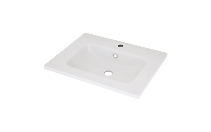 Meuble sous-vasque à suspendre Urban noir mat 60 cm + plan vasque en résine blanc + niche noir mat 30 cm