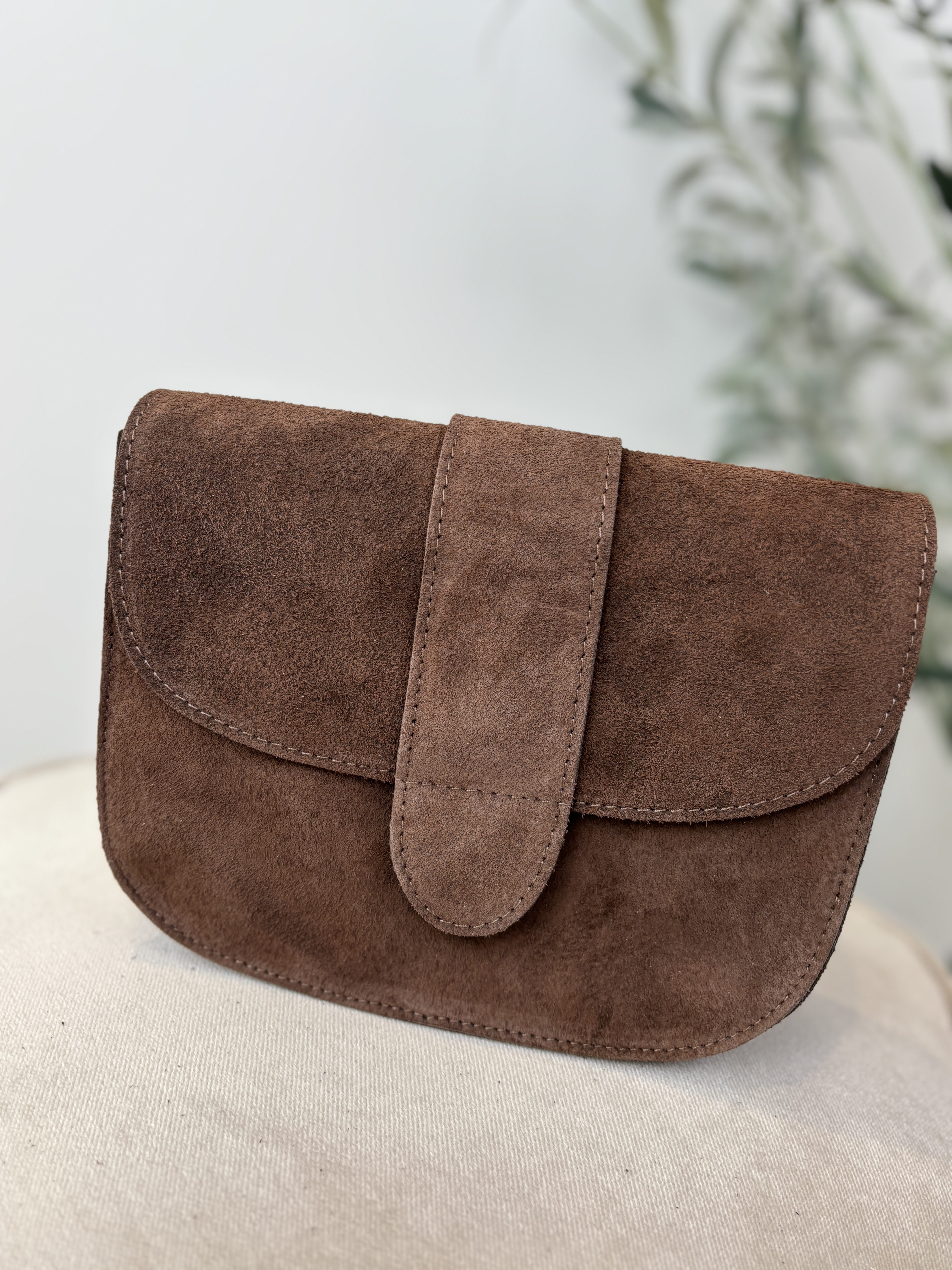 Maan Bag - Suede Donker Bruin