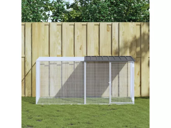 Poulailler avec toit anthracite 203x98x90 cm acier galvanisé