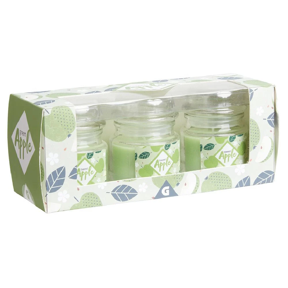 Bougie parfumée dans bocal en verre x3