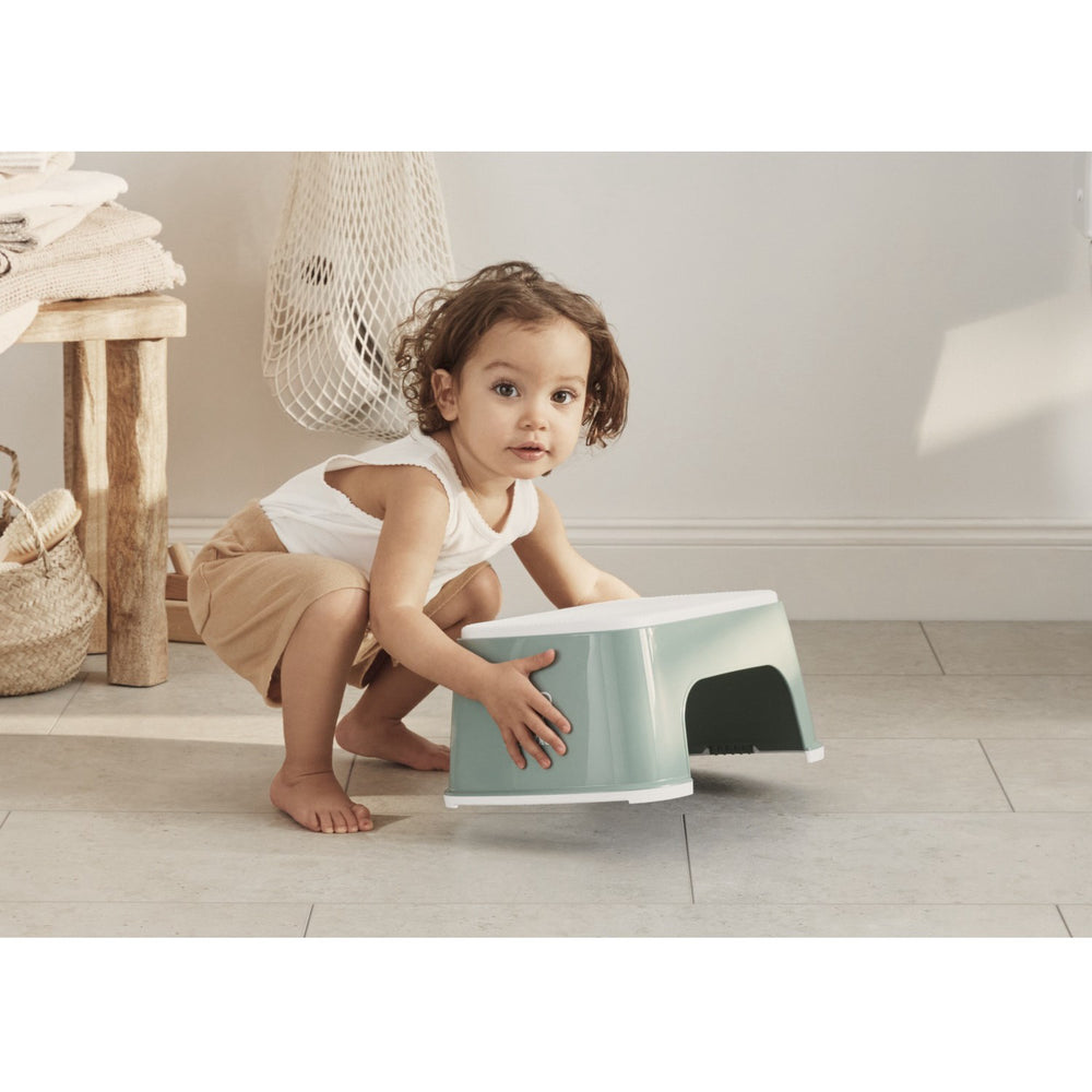 Køb BabyBjörn Grey Green/White Børnetaburet