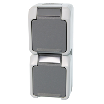 Schneider Electric Aquastar spatwaterdicht Stopcontact Dubbel RA verticaal