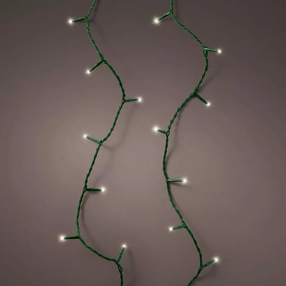 Guirlande lumineuse 18,70 m 250 LED câble vert Raccordable Blanc chaud