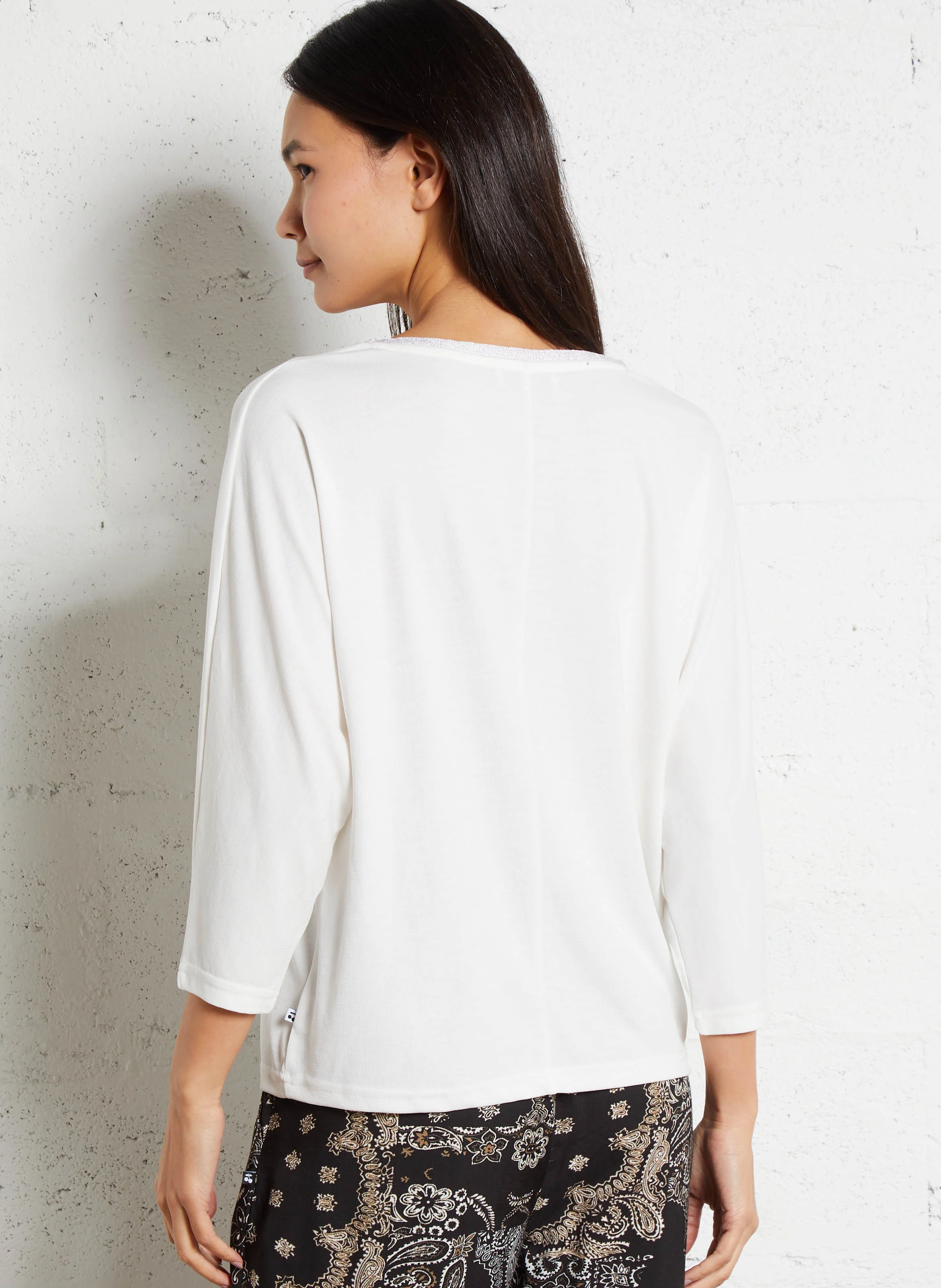 CEPADA - Top droit manches 3/4| Blanc