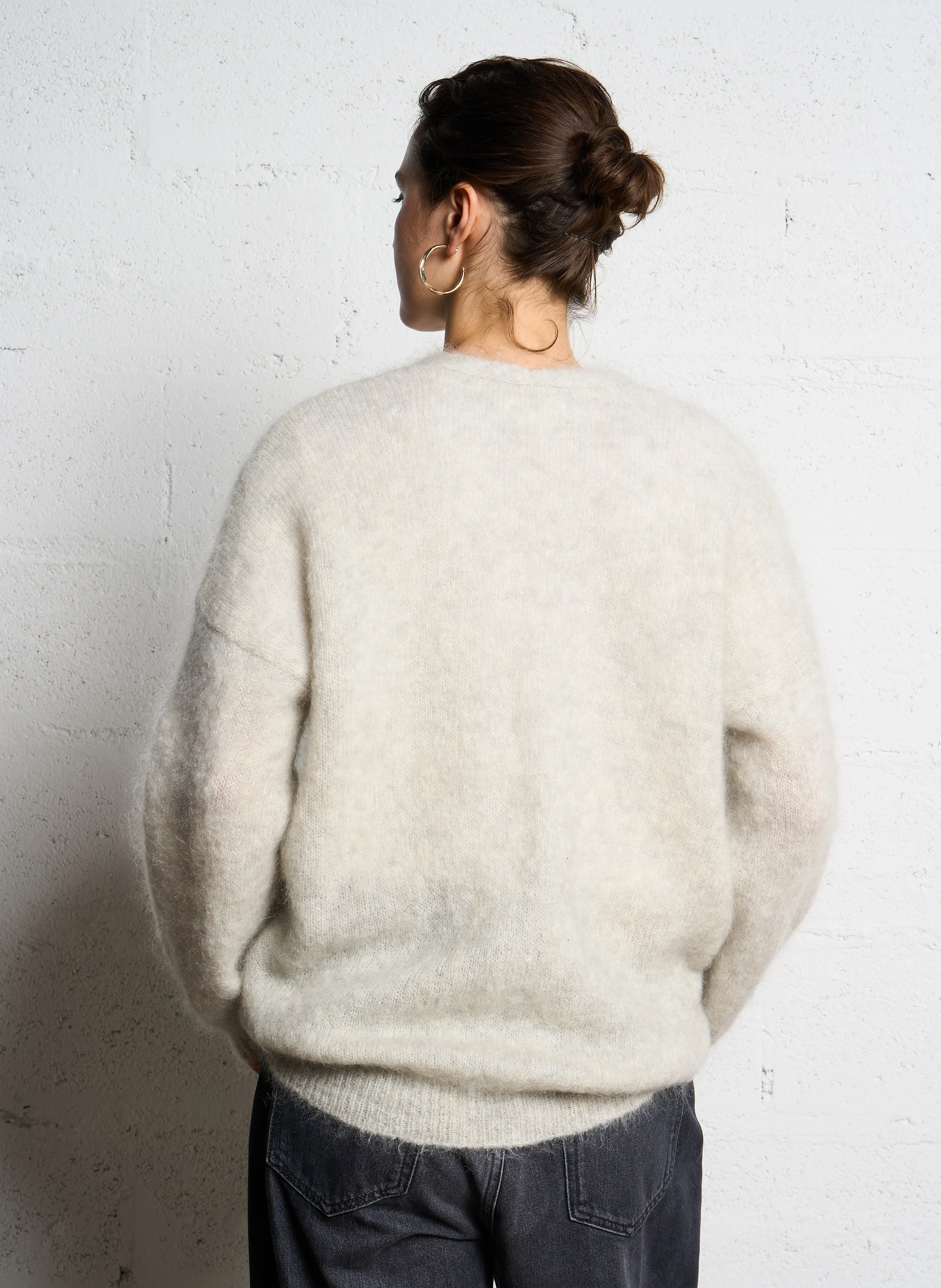BETANI - Gilet col V en laine mélangée | Gris