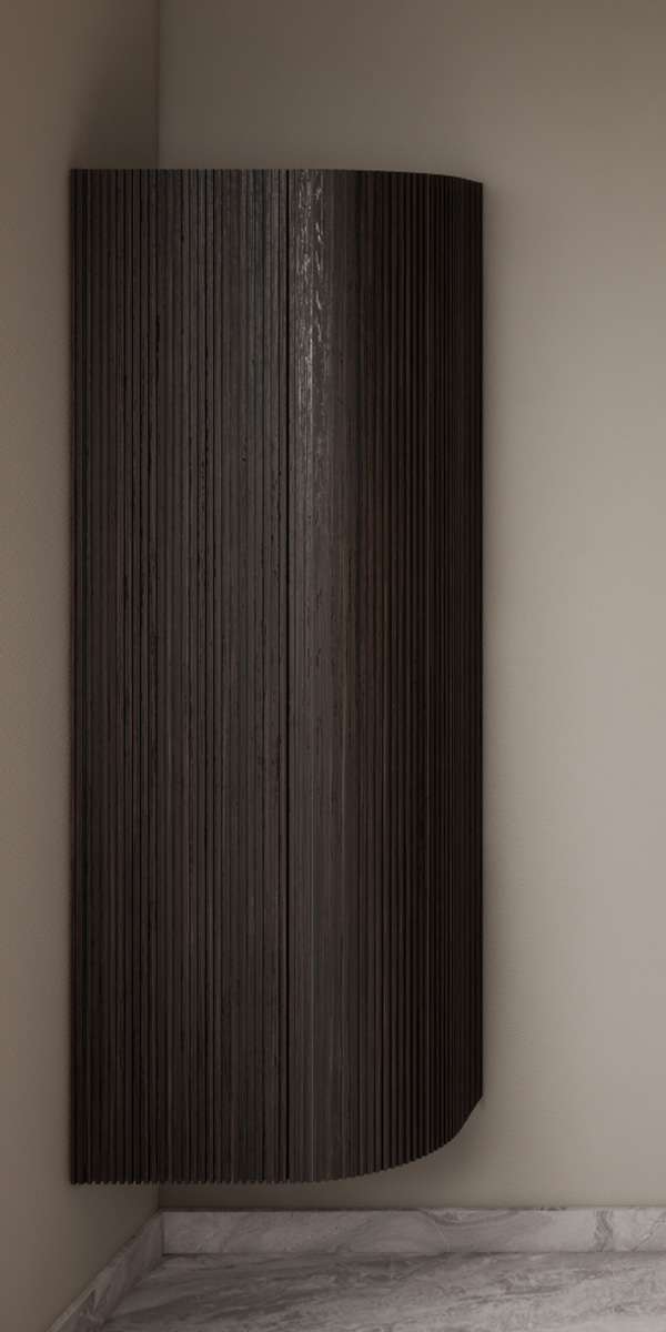 Gliss Design Alluro kolomkast 160cm met ronding rechts ebony