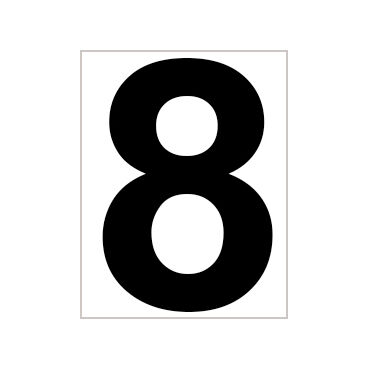 Tegra Platzziffer 8 Schild - Blanc , Noir