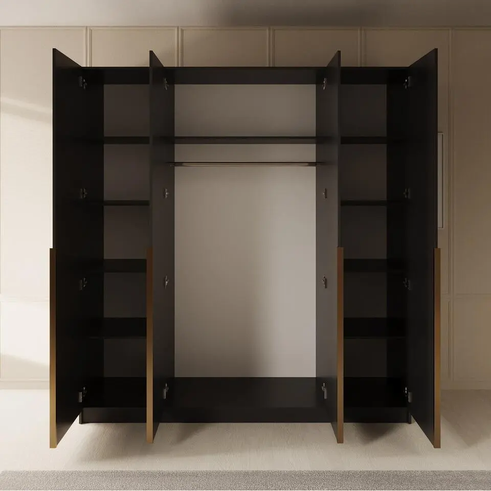 Meubella - Kledingkast Sabre 2 - Zwart - 200 cm