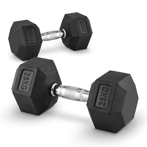 Conjunto de 2 halteres hexagonais - 25 kg cada