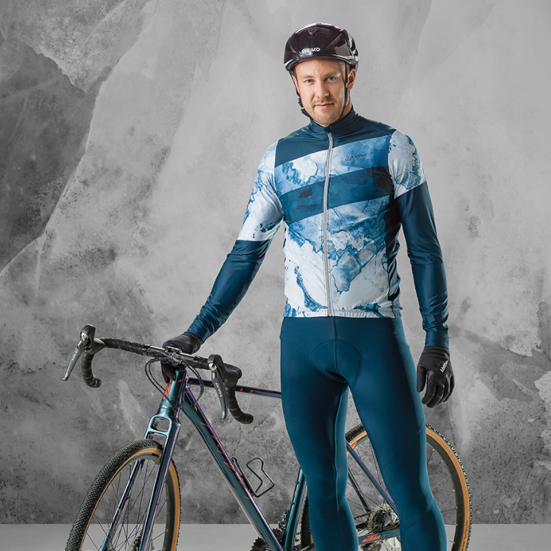 Löffler Floes Blue heren lange mouwen wielrenshirt