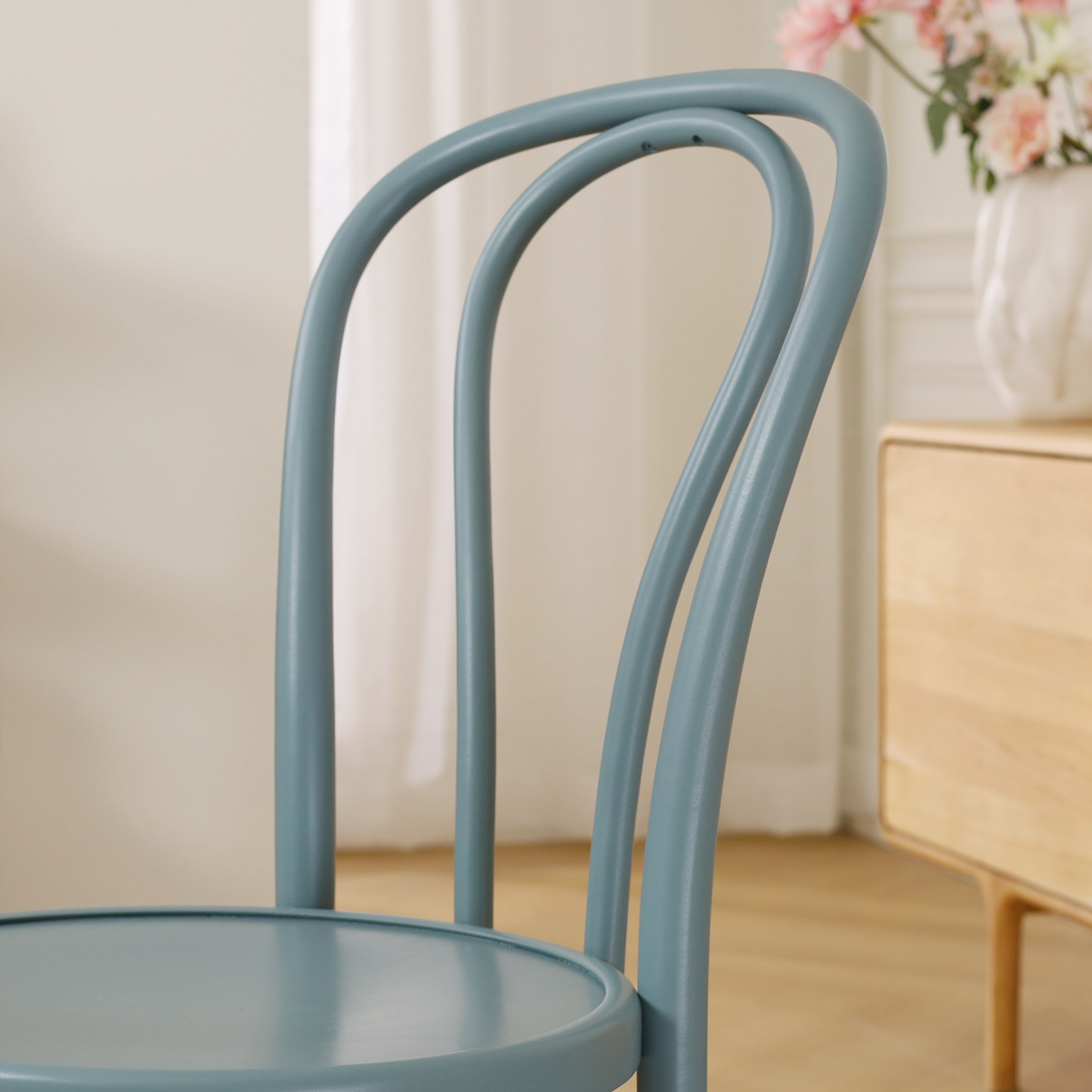 Houten bistrostoel Vienna Thonet No. 18 - blauw