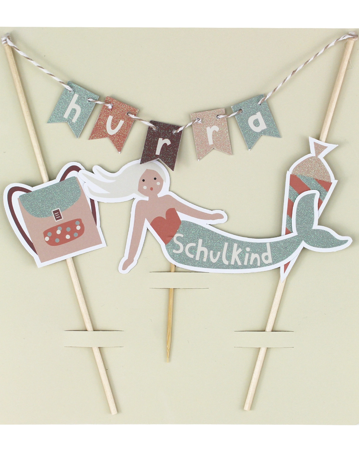 Kuchen-Deko SCHOOL - UNDER THE SEA mit Glitzer
