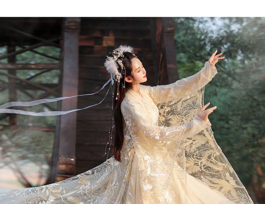 Francoix - Hanfu-kostuumset met klokmouwen en borduurwerk