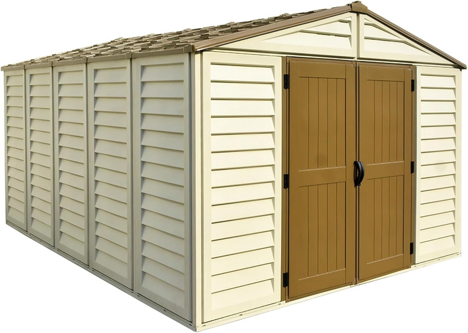 Duramax WoodBridge Plus 10.5' x 13' Schuppen – Beige/Braun, 399.8x318.7x222.0 cm