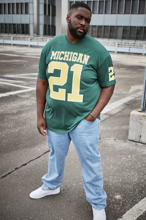 STHUGE T-Shirt, Halbarm, oversized, Football Print, bis 8 XL